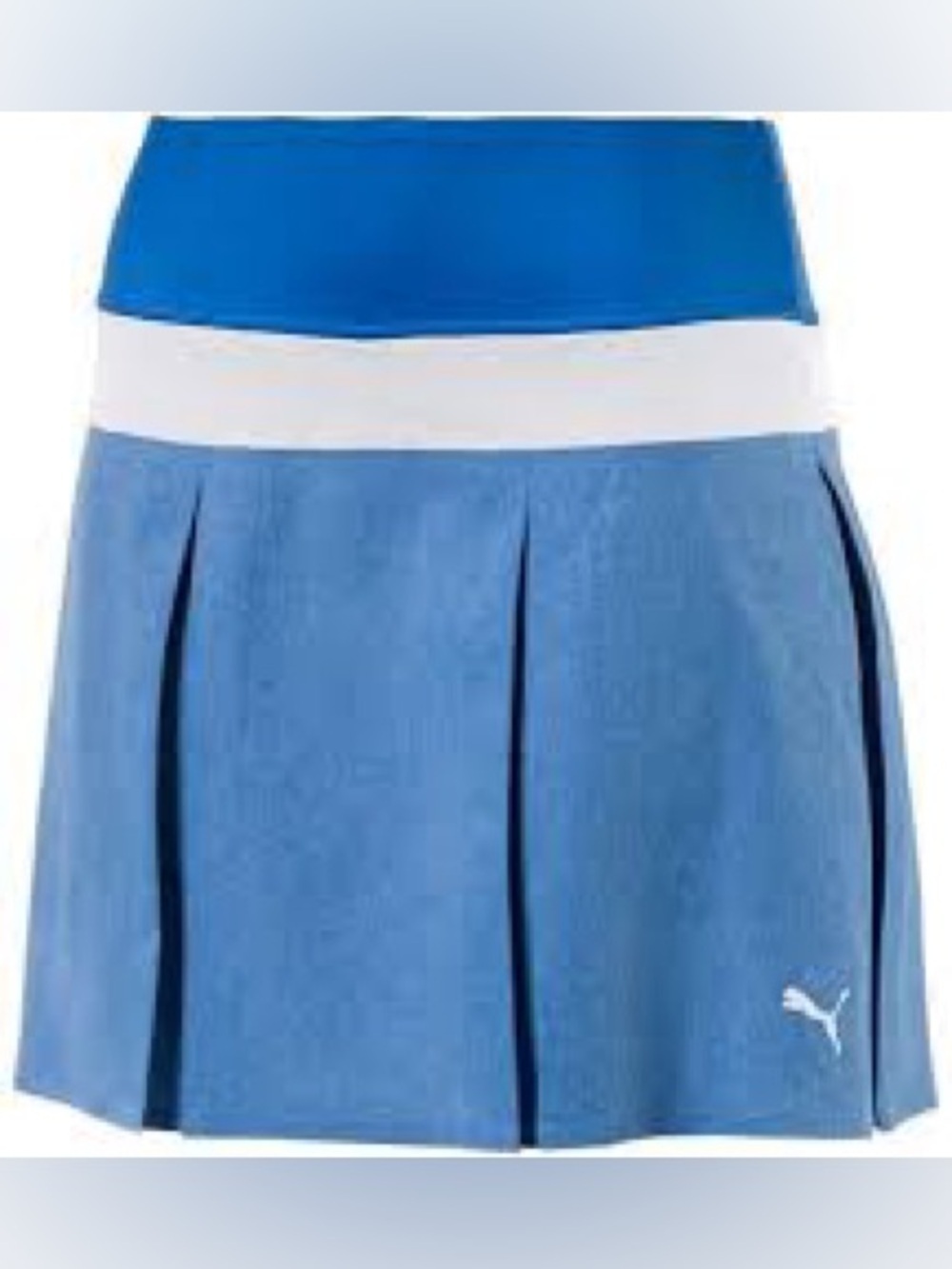 PUMA Blue Pleated Athletic Skirt with White Waistband POWER SHAP Size Small NWT